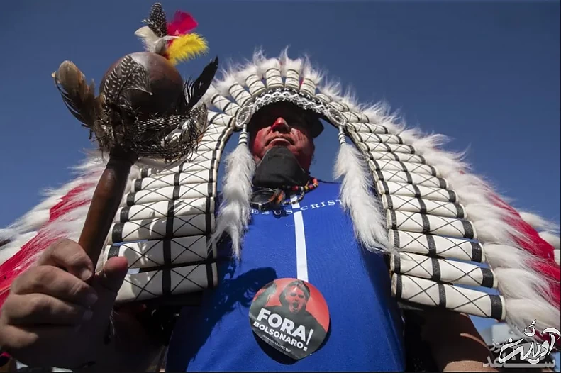 تظاهرات بومیان در اعتراض به تخریب جنگل های آمازون در پایتخت برزیل/ EPA